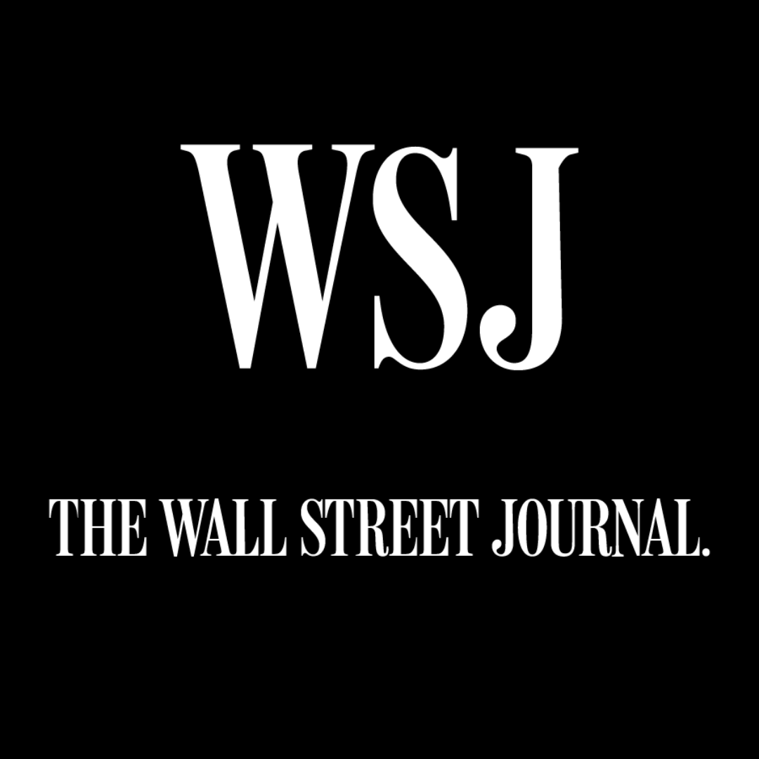The Wall Street Journal logo uses a classic, serif typeface, rendered in black. The distinguished, traditional design underscores the publication's authority in financial and business news.