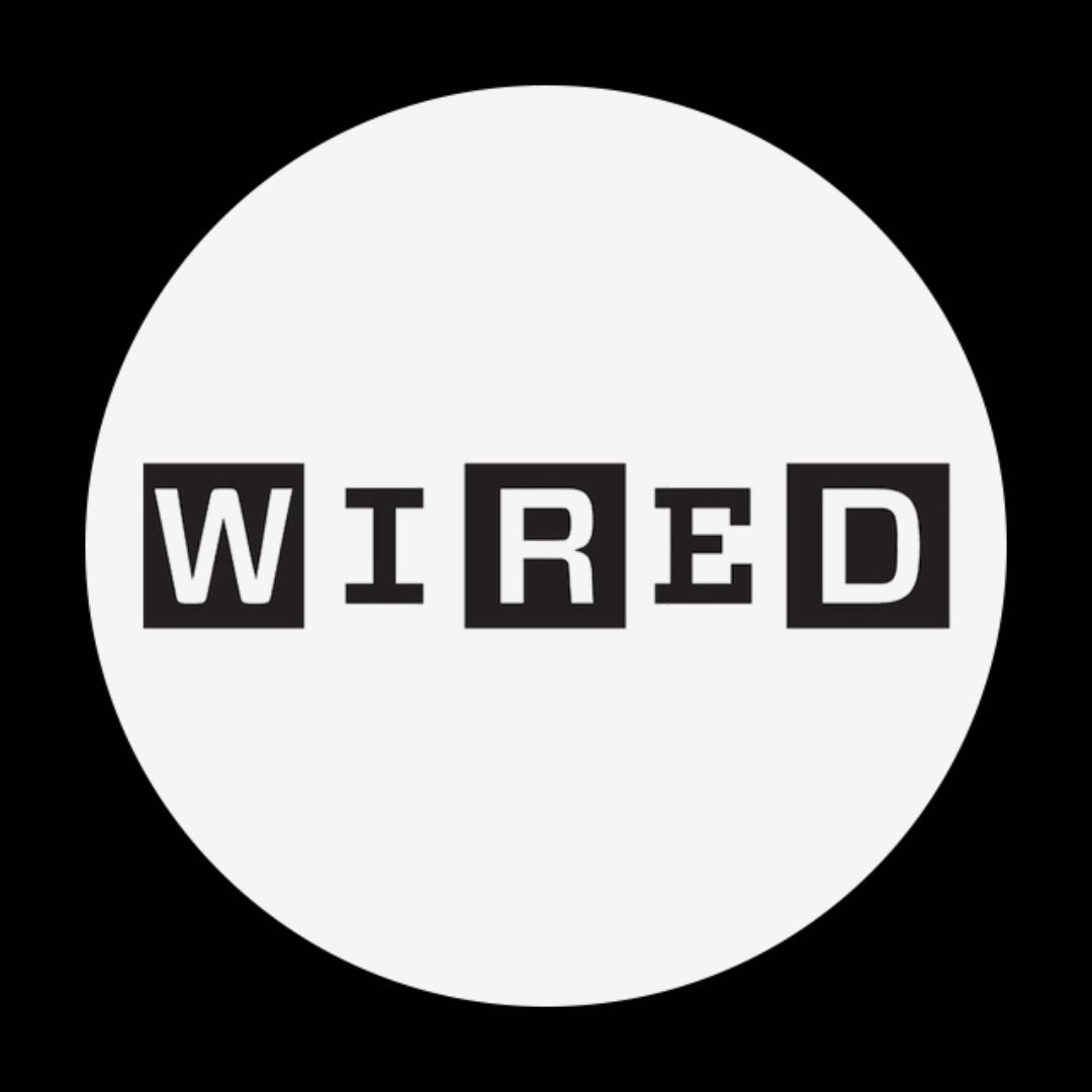 The Wired logo presents with a futuristic edge, emphasizing its focus on how emerging technologies affect culture, the economy, and politics.