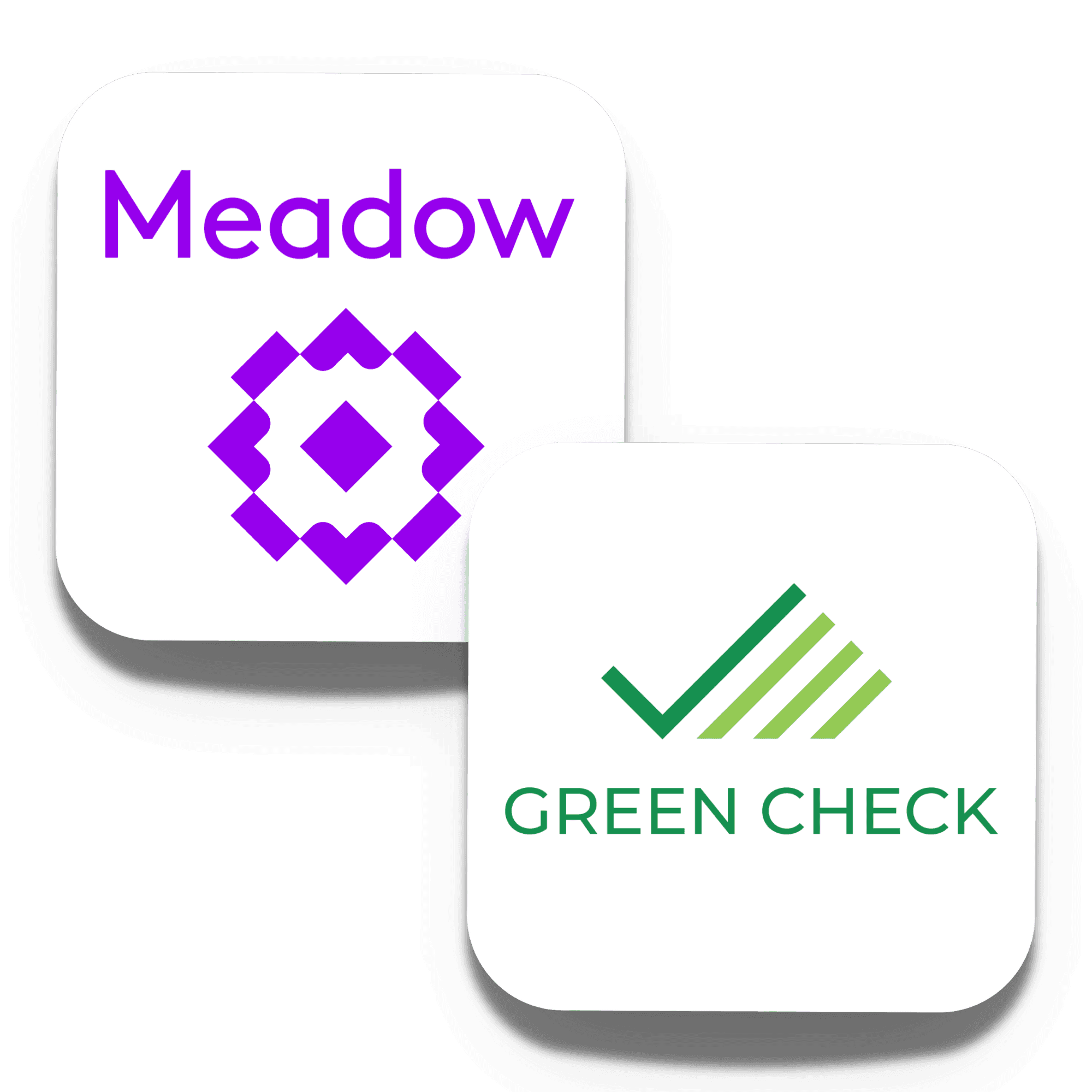 A polished, trustworthy graphic depicting the partnership between Meadow and Green Check Verified (GCV). In the upper left, the Meadow logo—featuring its signature purple geometric design and wordmark—projects clarity and structural integrity. Overlapping in the lower right is the Green Check Verified logo, marked by a distinctive green checkmark formed from angled lines of varying shades, paired with a clean, all-caps wordmark—symbolizing trust, compliance, and financial readiness.
This visual composition reflects the integration’s core value: bridging compliant cannabis retail operations with secure financial access. Meadow’s real-time sales and compliance data flow seamlessly into GCV’s platform, enabling automated transaction monitoring, simplified reporting, and access to a network of cannabis-friendly banks.