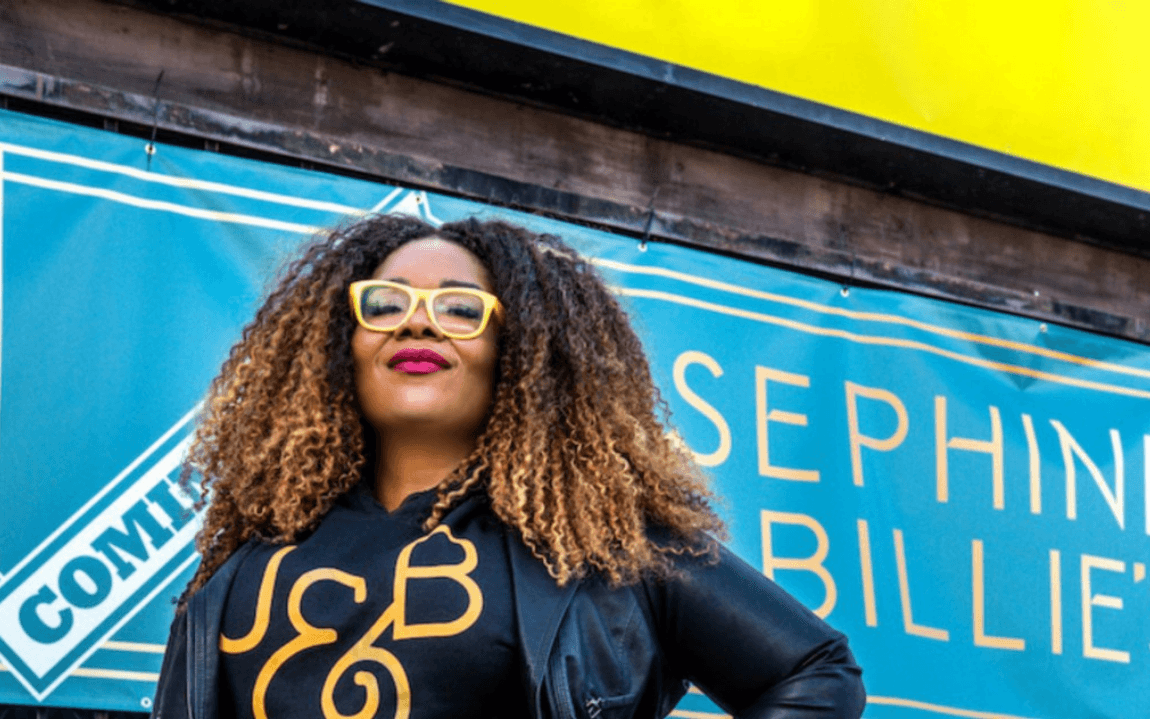 Social equity license holder Whitney Beatty in front of her new dispensary, Josephine and Billie's, in Los Angeles