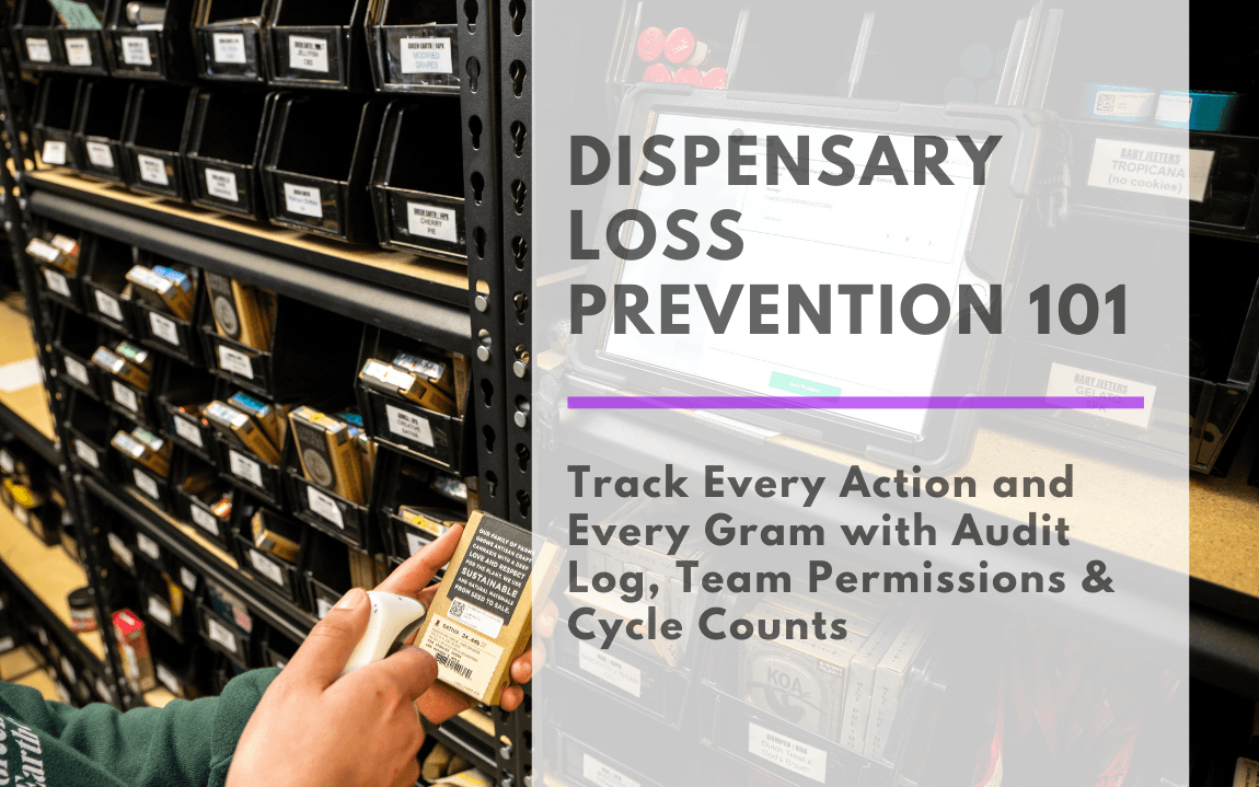 DISPENSARY LOSS PREVENTION 101, Track Every Action and Every Gram with Audit Log, Team Permissions & Cycle Counts