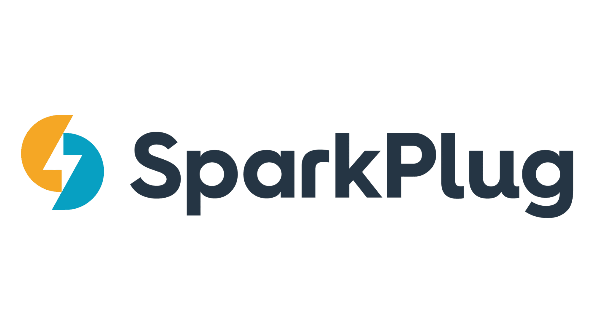 Sparkplug Logo: blue, orange & white. Sparkplug is one of Meadow's trusted API partners.