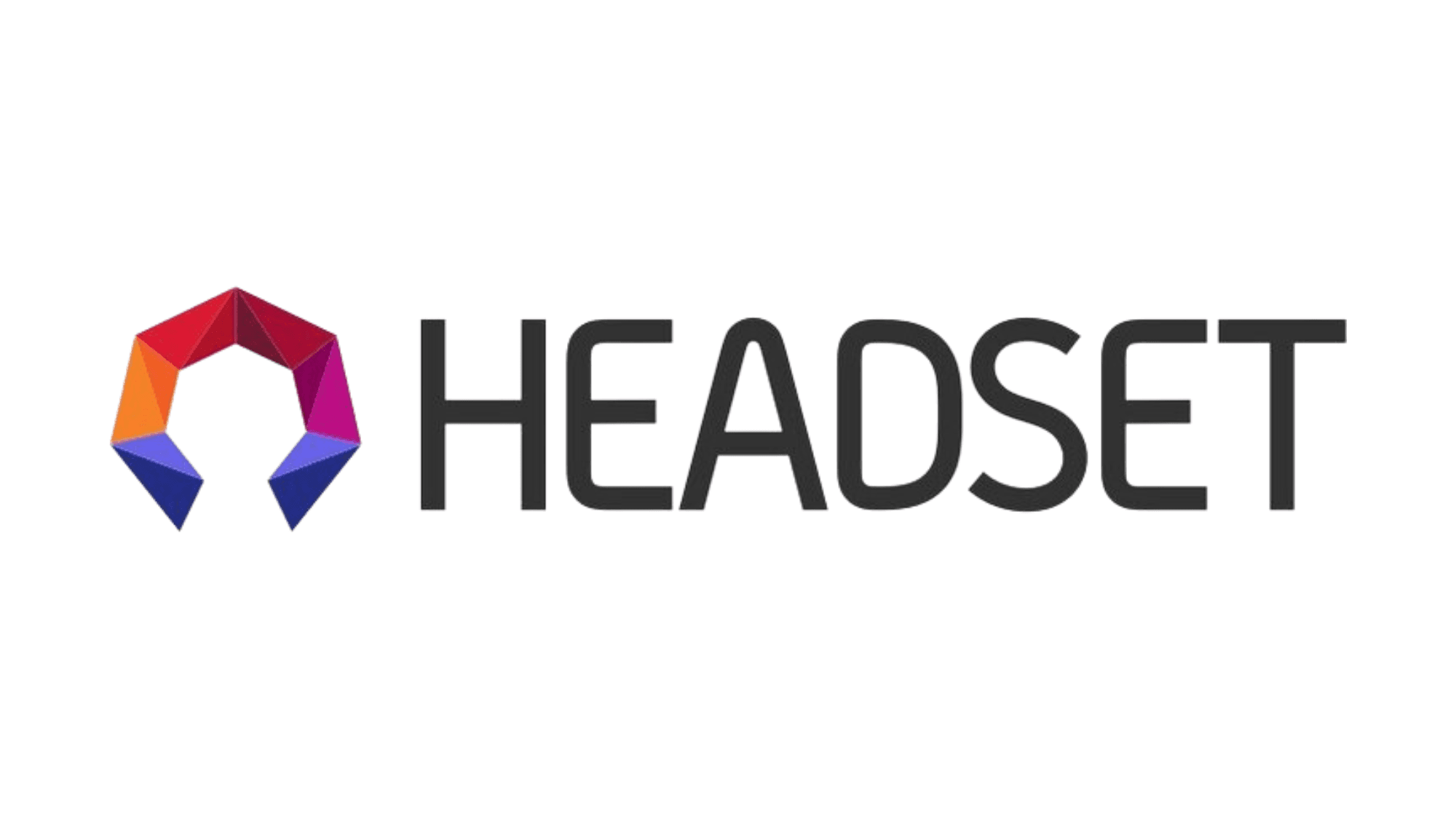 Headset Logo: purple, orange, red, pink & black. Headset is one of Meadow's trusted API partners.