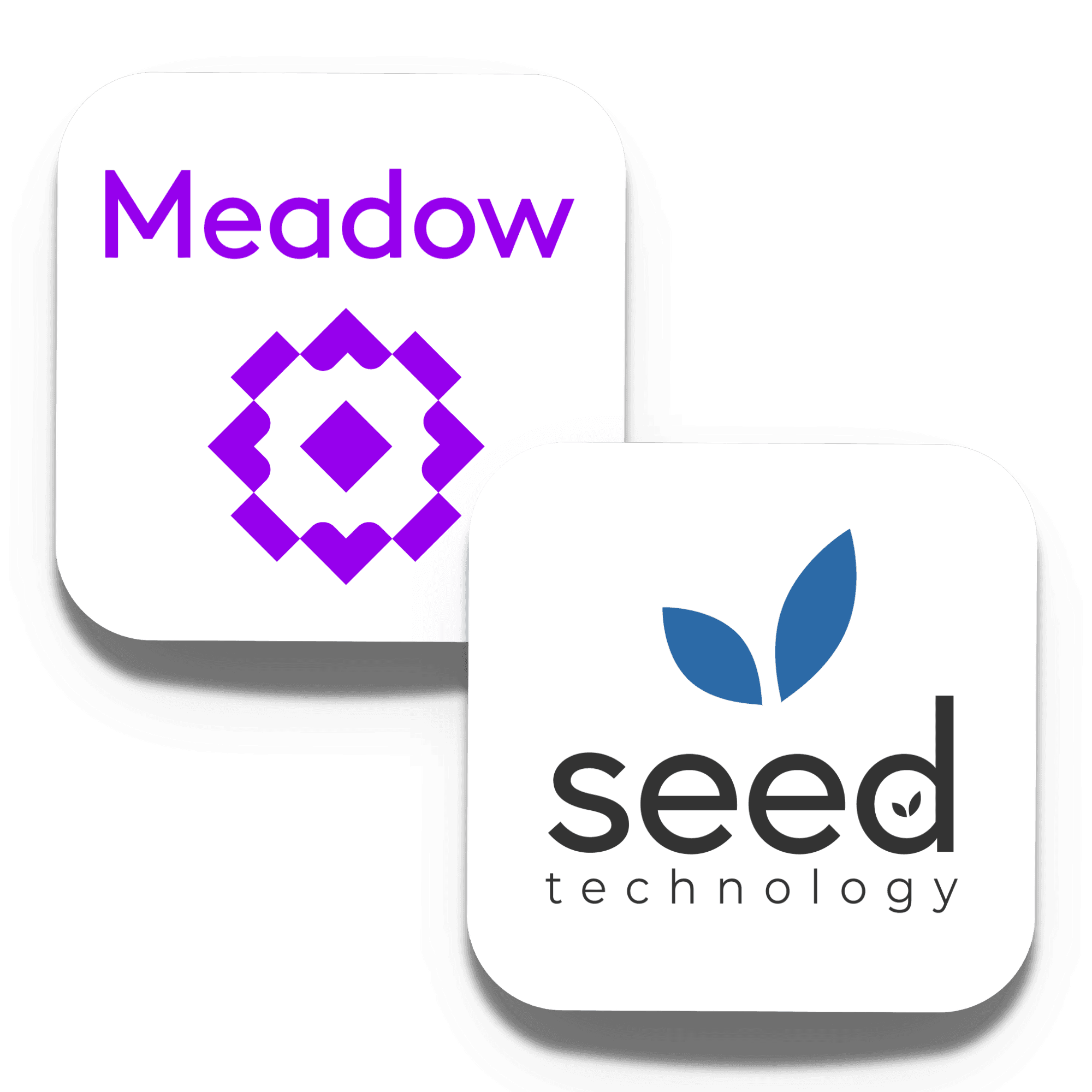 A sleek, retail-focused graphic showcasing the integration between Meadow and Seed Technology. In the upper left, the Meadow logo features a bold, purple geometric icon and modern wordmark—representing precision, structure, and operational power. Slightly overlapping in the lower right is the Seed Technology logo, combining a clean, lowercase wordmark with a minimalist blue leaf icon—evoking growth, innovation, and in-store customer empowerment.
The composition reflects the seamless connection between Meadow’s cannabis retail software and Seed’s digital engagement platform, which powers interactive kiosks and touchscreen displays throughout the dispensary. With this integration, real-time inventory, pricing, and product details from Meadow are automatically synced to Seed-powered devices—enabling self-service browsing, personalized product discovery, and quick in-store ordering.