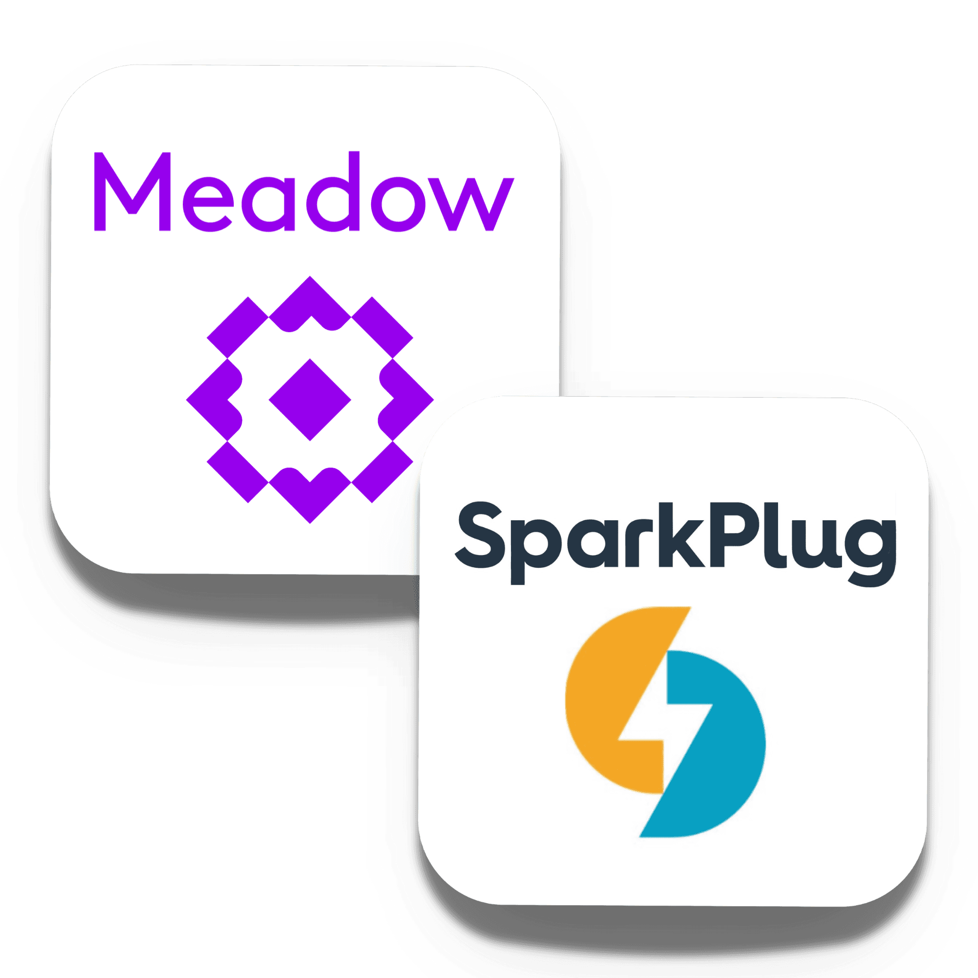 A sleek and high-energy graphic visualizing the dynamic partnership between Meadow and SparkPlug. Positioned in the top left, the Meadow logo—featuring its signature purple geometric icon and wordmark—anchors the design with structure and clarity. Overlapping in the lower right is the SparkPlug logo, marked by a bold, split-circle icon in electric gold and teal, surrounding a lightning bolt, accompanied by a strong sans-serif wordmark—evoking power, motion, and motivation.
This design represents the synergy between Meadow’s operational backbone for dispensaries and SparkPlug’s real-time sales enablement platform. The overlapping elements reflect a seamless feedback loop: Meadow captures real sales data and staff activity, while SparkPlug translates it into actionable engagement—like brand-funded contests, learning modules, and incentive tracking—all without extra admin work.