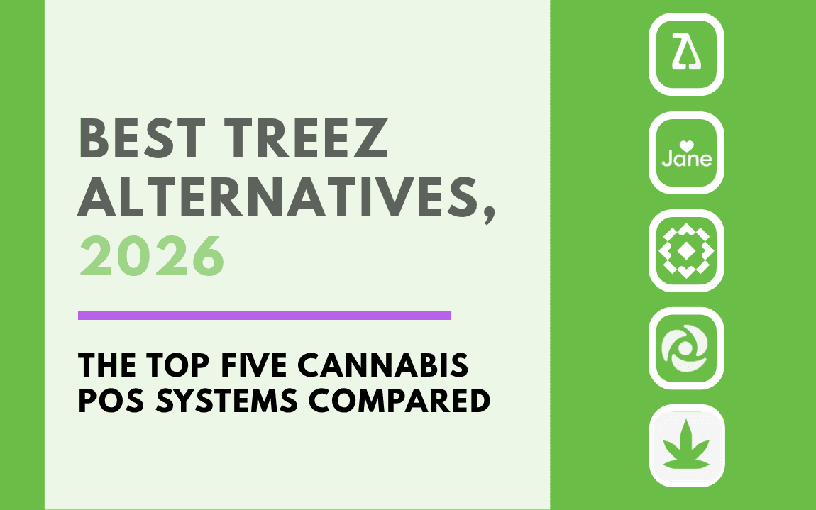 Best Treez Alternatives 2026 banner with logos of the top five cannabis POS systems compared.