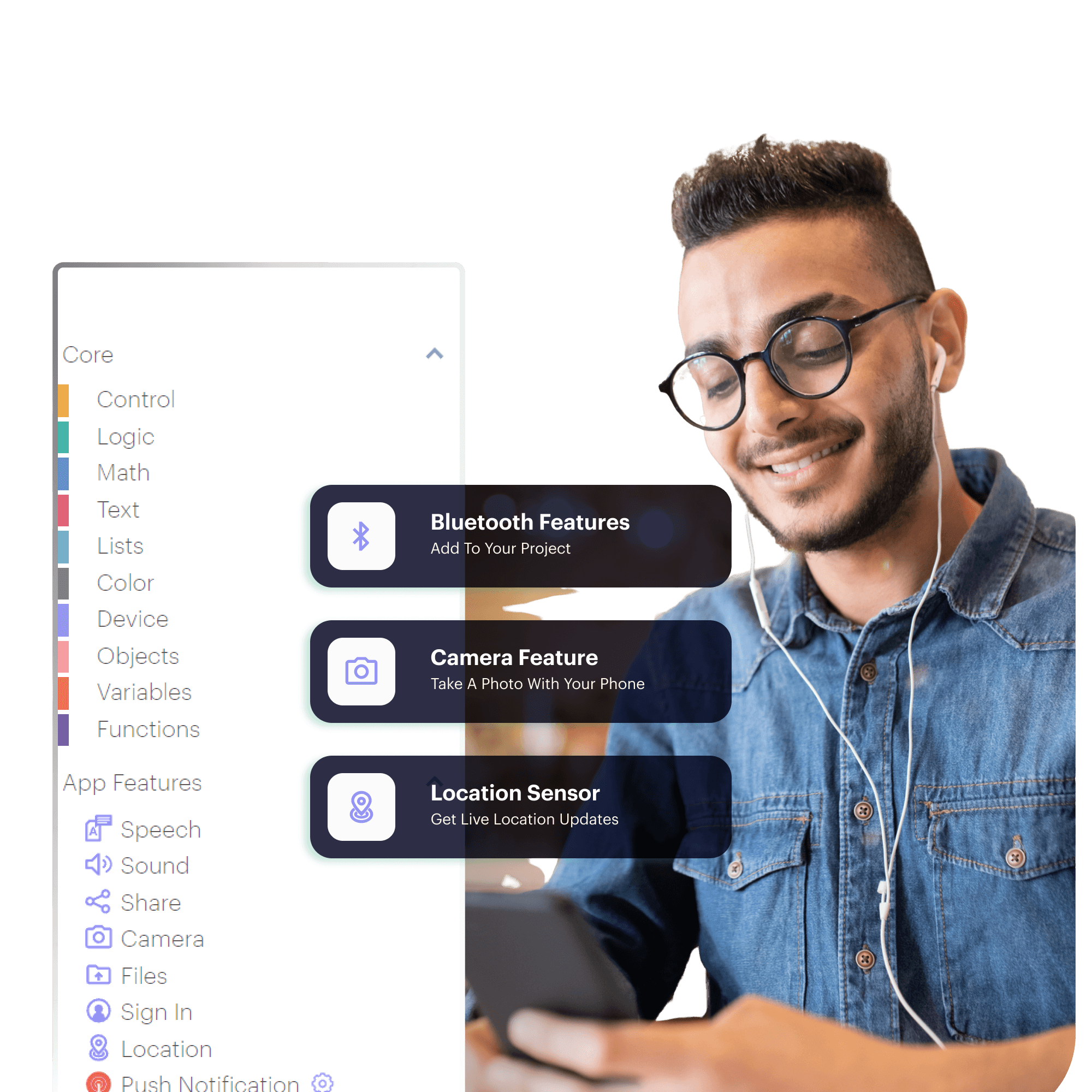 Thanks to Meadow's data backbone and Thunkable’s integration capabilities, dispensaries can quickly build mobile apps that tap into Bluetooth, camera, and live location features. Whether it's building a delivery driver app or a customer loyalty experience, teams can innovate rapidly and securely.